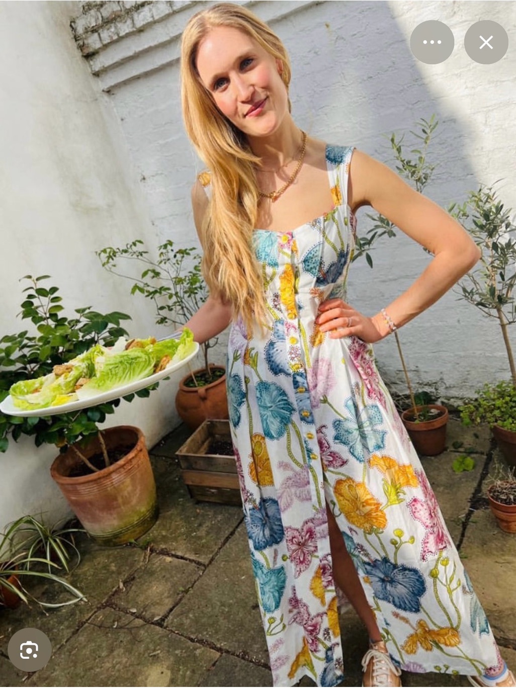 Hayley Menzies Carmen Floral Button-Front Sundress Size Medium M